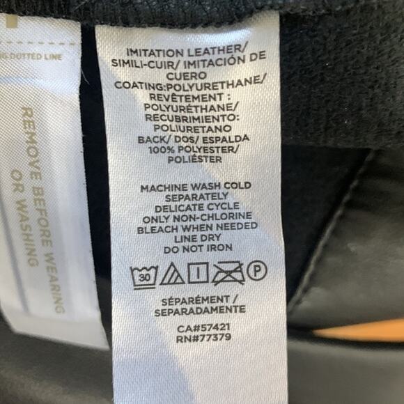 Ann Taylor Faux Black Vegan Leather Pants New with tag W-220 Size 4 - Picture 7 of 8